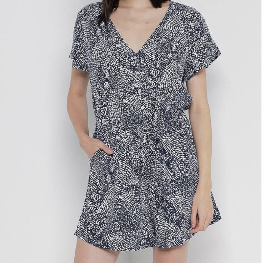 GAP Navy and White Romper